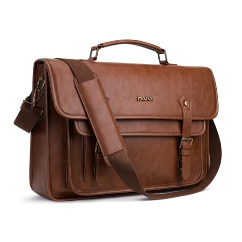 MOSISO Waterproof Vintage PU Leather Bag