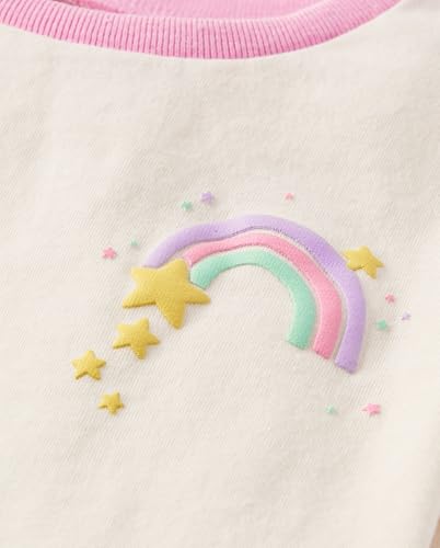 The Children's Place,Baby Girls,and Toddler Short Sleeve Everyday Casual Knit Shirt,Rainbow 4-Pack,18 Months,24 Months - image 4