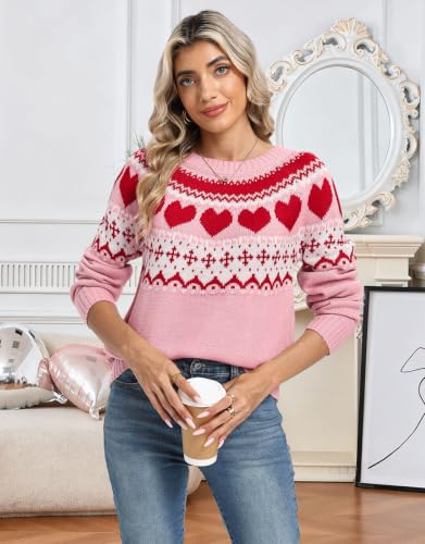 Image of Womens Halloween Knit Sweaters Long Sleeve Crew Neck Fair Isle Pullover