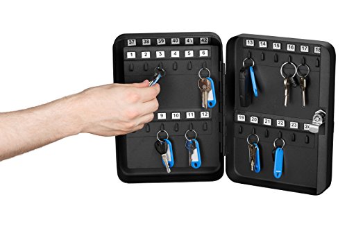 Adiroffice Key Steel Security Storage Holder Cabinet Valet Lock Box (48 Keys, Black) Key Steel Security Storage Holder Cabinet Valet Lock Box (48 Keys, Red) Bundle #TOP7