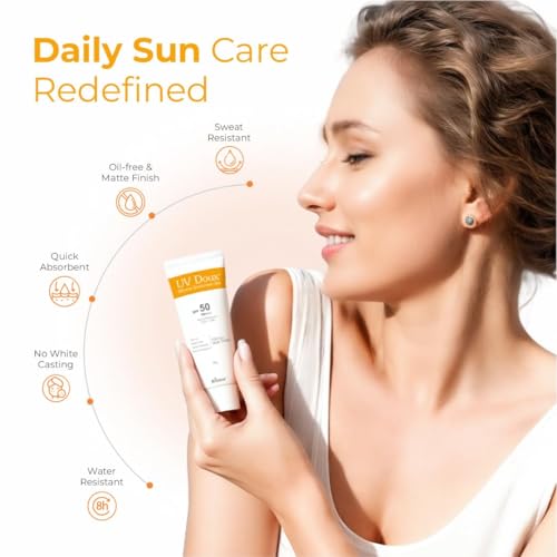 Image of Brinton UV Doux Sunscreen Gel SPF 50 PA+++ | Broad Spectrum UVA & UVB | No White Cast | Benzene-Free | Dermatologist-Approved | Non-Comedogenic | Water-Resistant | 30 g x 2