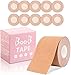 HUHUDAY Reggiseno Adesivo, Boob Tape per Una Coppa A-E, Nastro per Sollevare Il Seno, Reggiseno Invisibile, Nastro Adesivo per Il Seno, Impermeabile e Traspirante, con 10PCS di Copri Capezzoli