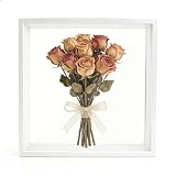 Daelesr Marcos con Profundidad 4cm, Marco de Caja de Sombra para Medalla Flor (25x25cm Blanco)