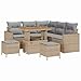 Generisch Gartensofa-Set mit Kissen 9 pcs Beige und Hellgrau Poly-Rattan,Möbel,Gartenmöb...