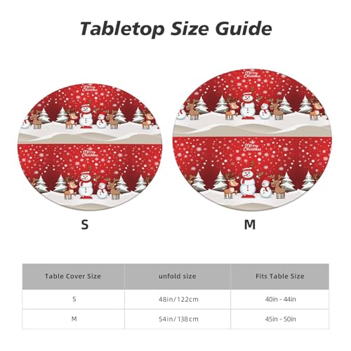 Nappe ronde ajustée anti-tache pour table de 114,3 à 127 cm - 6
