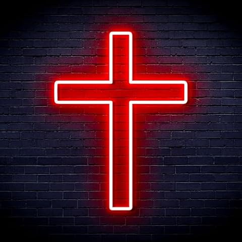 AdvPro Cross Jesus Home Decoration Flex Silicone LED Neon Sign - Red - st16s66-fnu0059-r Cover