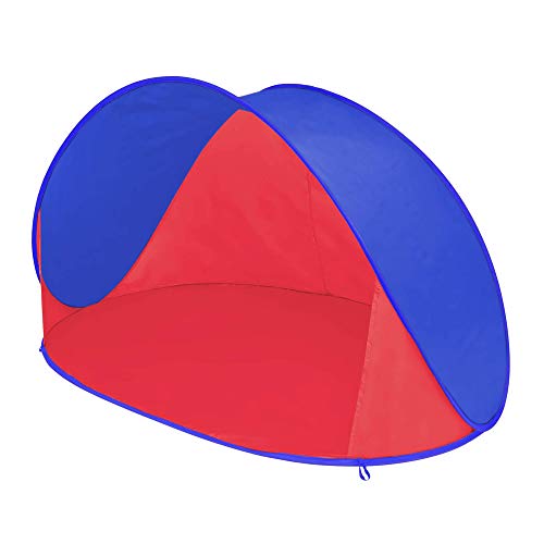 Innova Pop Up Park Beach Tent with Carry Bag ¦ Water Resistant | Blue-Red Small