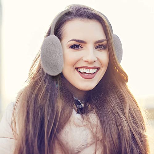 Simplicity Men Women Plush Fluffy Ear Muffs Winter For Outdoor Snowboarding Mens Earmuffs Ear Warmers For Men Walker Ear Covers,Grey #TOP3