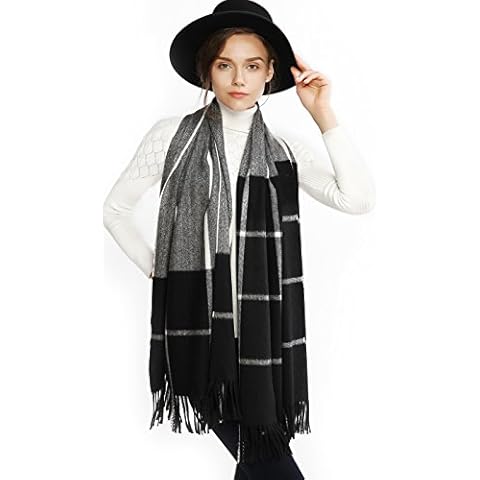 Plaid Scarfs for Women Pashmina Shawls and Wraps Ladies Scarves for Winter Warm Cover