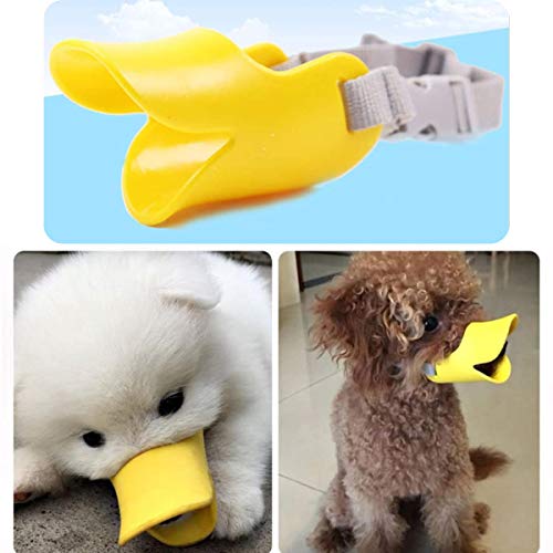 最安値 犬用 口輪 ペット用 マスク あひる口の形口輪 犬用無駄吠え 拾い食い 噛みつき しつけ キズ舐め止め 家具の損傷を防ぐ 小型犬 中型犬 大型犬用 ペット用品 イエロー L の価格比較