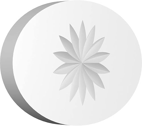 Ekena Millwork ROSP080X053X075DAL09 Roseta estándar de flores de Dalton con borde cuadrado, 8"W x 5 14"H x 34"P