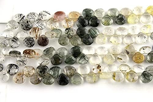 Multi Rutaile Heart Briolette Faceted Beads pour fabriquer un cadeau unique - 3