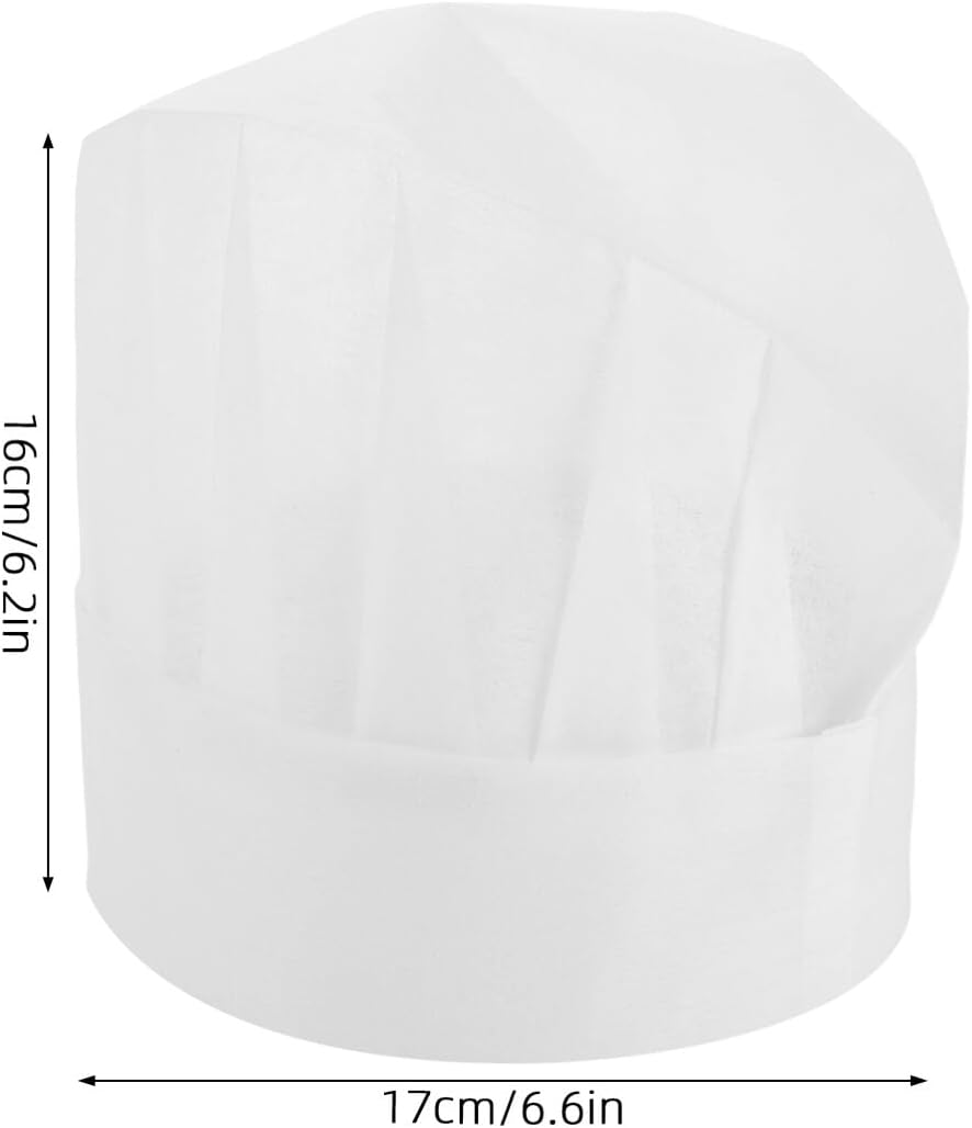 15pcs Disposable Chef Hats White Chef Cap Small Size for Cooking Parties Catering