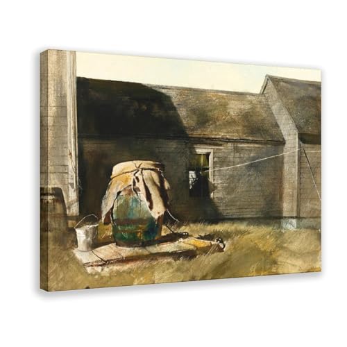 Toile Dry Well Rain Barrel par Andrew Wyeth tableau poétique maison