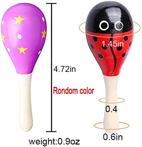 Wooden Maracas Egg Shaker Percussion Musical Egg Maracas for Baby, 6PCS Colorful Egg Shakers + 2PCS Hand Hold Mini Maracas, Wooden Percussion Musical Instruments for Toddlers Easter Hunt