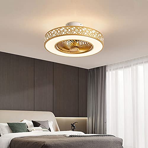 Ventilateur de plafond LED moderne plafonnier télécommandé 3 vitesses salle à manger