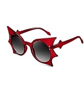 FEISEDY Women Men Funny Sunglasses, Butterfly Shaped Bat Shades for Halloween and Party B4142