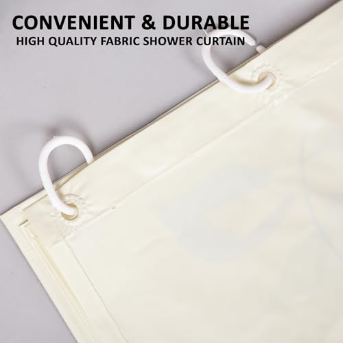 Image of Kuber Industries (Pack of 4) Shower Curtain | 7 Feet | PVC Waterproof Window Curtain | Bathroom Shower Curtain | AC Curtains | Curtains for Bathtub | 8 Rings Curtain | Painting | Cream