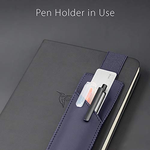 Diodrio, Pen Holder, Pencil Holder, Pen Sleeve Case For Notebooks, Journals, Rigid Tablet Covers. Ultra Flat Design, Detachable, Elastic Band, Premium Soft Touch Pu Leather. Navy, 2 Per Pack. #TOP5