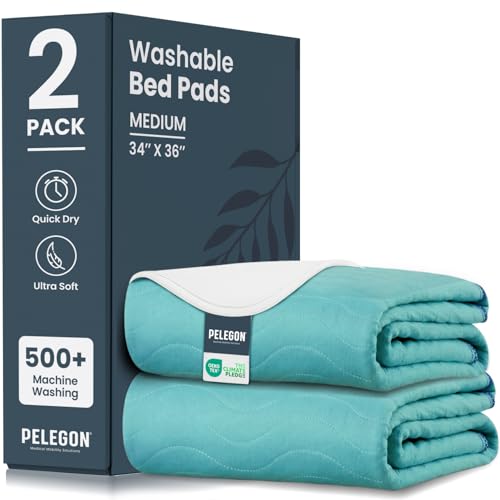 Bed Pads Washable Waterproof 34" x 36" (Pack of 2)