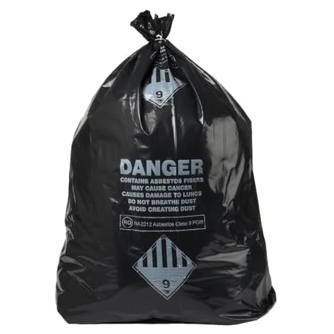 Ultrasac 33 Gal. Asbestos 4 Mil Bag - 30" x 40" - Pack of 50, Black (UL-ASB-4 MIL-50) Cover