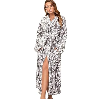 RONGTAI Bata de baño para mujer, de forro polar, cálida y larga, para dormir, Gris Rabbit, M | Ya disponible en tu tienda friki favorita! En mundofriki.es! RONGTAI Bata de baño para mujer, de forro polar, cálida y larga, para dormir, Gris Rabbit, M | Ya disponible en tu tienda friki favorita! En mundofriki.es!