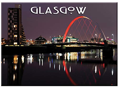 Glasgow Ville at Nuit Scénique Aimant Métallique pour Réfrigérateur Cover