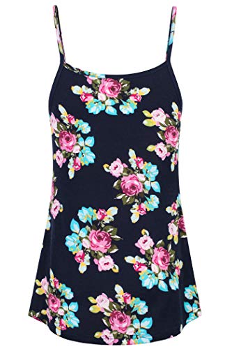 BEPEI Womens Tank Tops,Loose Fit Flowy Tops Summer Casual Basic Tanks Trendy Comfortable Flower Print Camisoles Party Country Travel Vacation Tank Top Pleated Hem Clothing Navy Blue Red XL