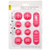 we3 Cable Clips & Cord Management System with Back-Adhesive, (Pack of 10) Desktop Cable Organizer &