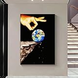 Abstrakte Umweltschutz Erde Finger Leinwand Malerei Poster 