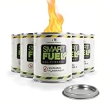 Smart Fuel Bioethanol Gel Fuel Cans – Clean-Burning Bio Ethanol Fireplace Fuel for Indoor & Outdoor Fire Pit, Fireplaces & Tabletop Fire Features – 3 Hour Burn Time – 6 Pack