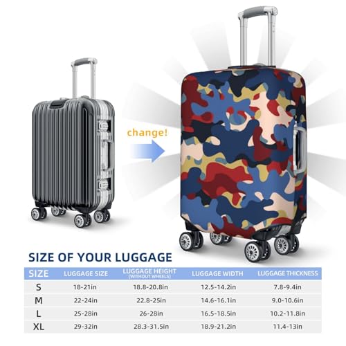 Luggage Cover Protector - Navy Red Camo Print Fit 29-32 Inch Suitcase Covers for Luggage2