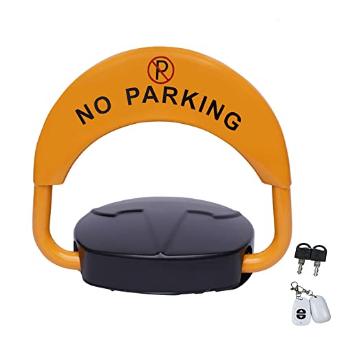 Barrière de Parking Rabattable Verrouillage de Stationnement, Automatique Barrière de Parking avec Alarme, Télécommande et 2 Clés