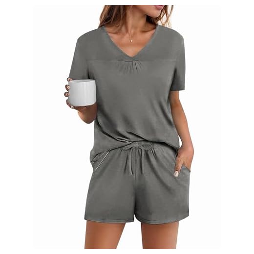 Avidlove Women's Shorts Pajama Set Short Sleeve Sleepwear Nightwear PJS S-XXL,Grey,X-Large