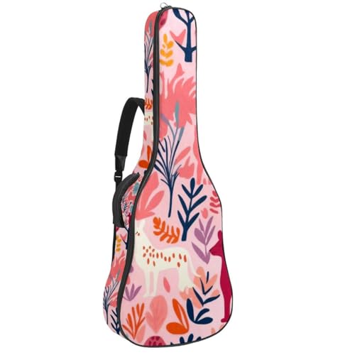 Housse guitare acoustique rose pour transport quotidien et cours