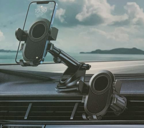 Image of Car Mobile Holder for Car Windshield /Dashboard | Travel Stand for All Smartphone (Orange-Long Neck Holder)