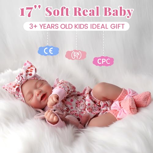 Muñeca Bebé Reborn Realista 17 Pulgadas miniatura 3