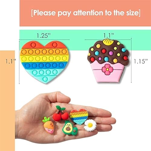 ZEFER 30 Pcs Cute Shoe Charms Clog Slipper Charms For Girls Shoe Decoration Charm Cartoon Bracelet Wristband Decoration Shoe Charm Rubber - No Duplicates