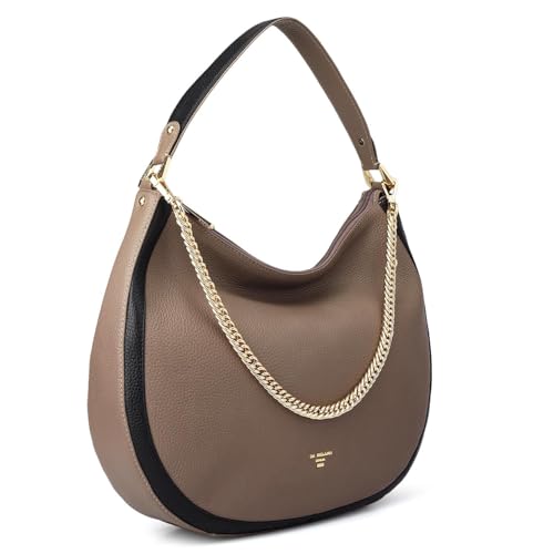 Image of Da Milano Leather Shoulder Bag for Women - Brown (Large) (LB-00317OL)