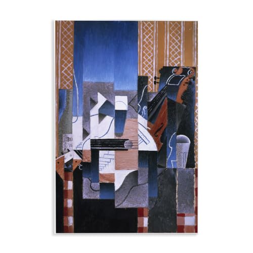 Juan Gris Abstract Still Life, 13 x 19 Inch Mounted Print on Wall Plaque