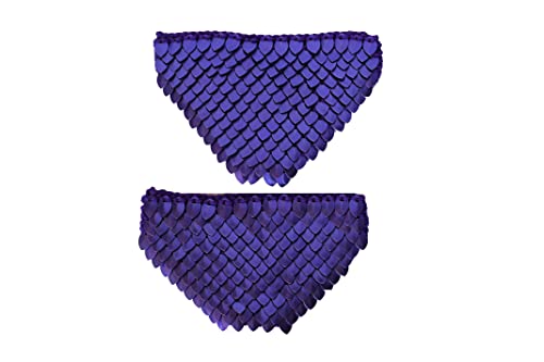 Scale Mail Epaulettes in Knitted Dragonhide Armor -Purple