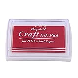 YPSelected Craft Stamp Ink Pad for Paper Wood Fabric 15 Colors Available for Rubber Stamps (Red)