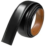 160502 Reversible Belt Strap Replacement Genuine Leather Dress Belt Strap, 1-1/8" (30mm) Wide (Black/Tan, 34)