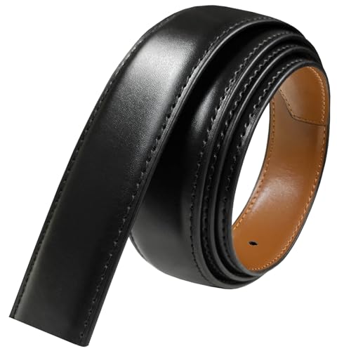 Reversible Belt Strap Replacement Genuine Leather Dress Belt Strap, 1-1/8", 1-1/4", 1-3/8" Wide, Black/Tan-30mm-02, 40