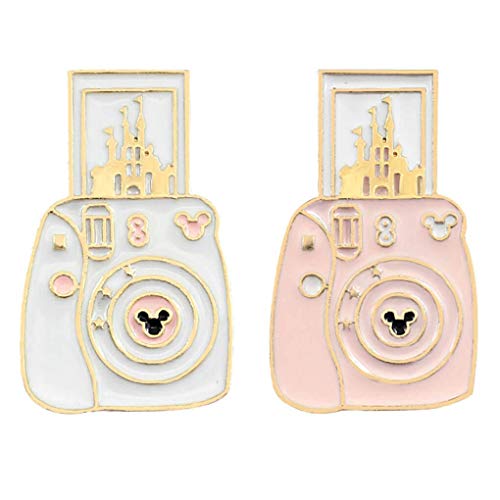 Charmart Camera Castle Lapel Pin 2 Piece Set Photography Enamel Brooch Pins Badges