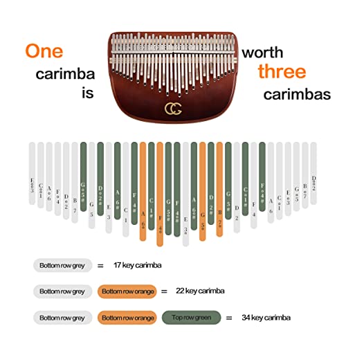 Cega Kalimba Piano à pouce chromatique à double couche en bois de hêtre avec 34 touches en C pour enfants, adultes… - Les Beatles, Paul McCartney, John Lennon, RIngo Starr, George Harrison Cega Kalimba Piano à pouce chromatique à double couche en bois de hêtre avec 34 touches en C pour enfants, adultes… – Image 4