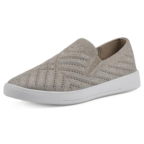 WHITE MOUNTAIN Tenis de punto tejido Upbear para mujer, Dorado/Tela, 41 EU