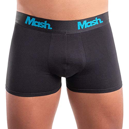 Kit 3 Cuecas Boxer Cot Elast Bord, Mash, Masculino, Preto/Cinza/Preto, G
