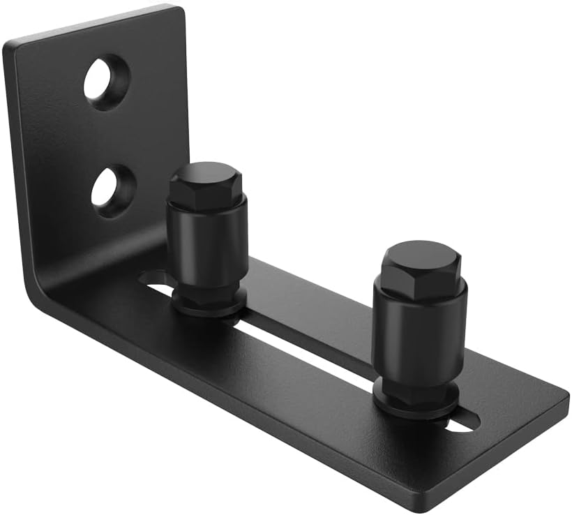 ZEKOO Barn Door Floor Guide,Flush Design Bottom Flat Floor Guide,Adjustable Wall Mount Stay Roller Black Barn Door Stopper for Pocket Closet Barn Doors