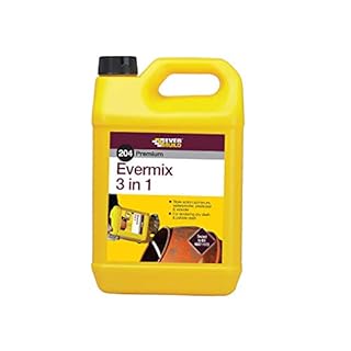 Everbuild 204 Premium Evermix 3 in 1 Triple Action Mortar Admixture – Waterproofs – Plasticises and Retards to Assist Workability – 5 Litre